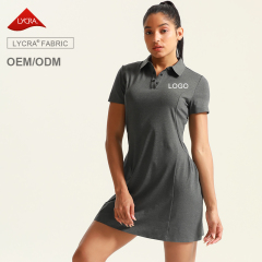 Women‘s Pleated waist Polo Dress