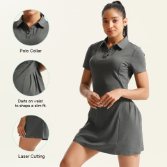 Women‘s Pleated waist Polo Dress