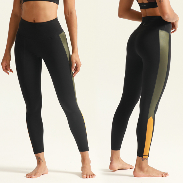 Contrast Color Bonded Yoga Fitness Sets