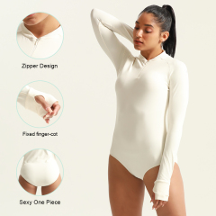 Women Long Sleeve Sports Rompers Jumpsuit