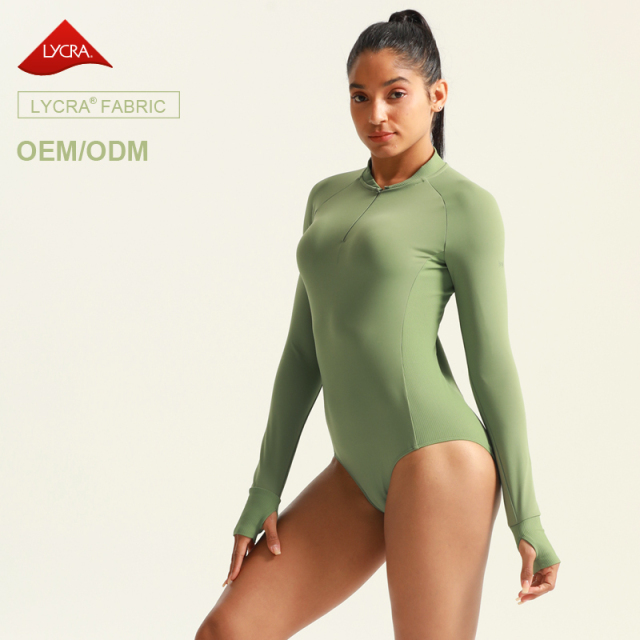 Women Long Sleeve Sports Rompers Jumpsuit
