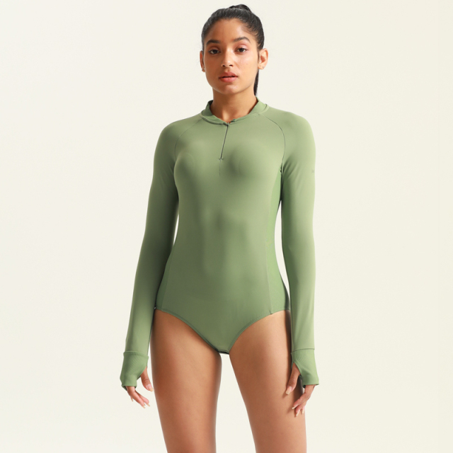 Women Long Sleeve Sports Rompers Jumpsuit