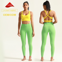 Women High Impact Workout Yoga Bra Leggigns Set