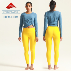 Women's Chic Crop Top Fitness Shirt Set