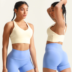 Women's Cross Back Sports Bra & Shorts Set