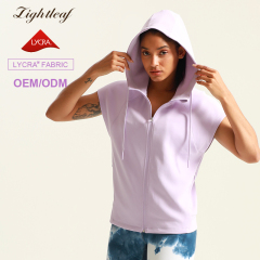 Short Sleeve Hood Activewear Custom Women Breathable UPF50+  Running Outdoor Quick Dry