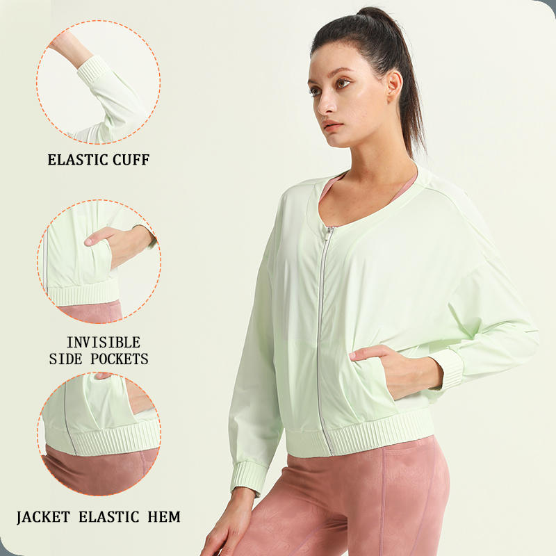 Custom Women Jacket Activewar Running Outdoor Quick Dry Soft Kid Breathable