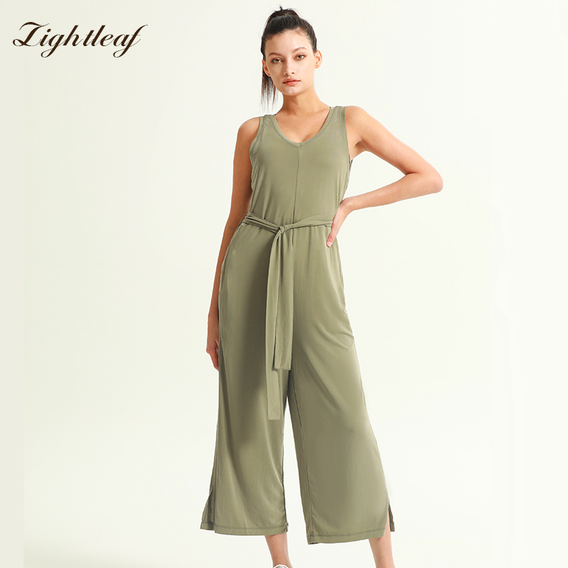 Women's Vest Style Back Hollow Out Wide Leg Pants