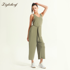 Women's Vest Style Back Hollow Out Wide Leg Pants