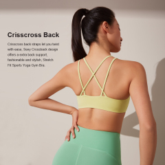 OEM&ODM Services Cross Back Activewear Pilates Bra Women Running Sport Bra Top