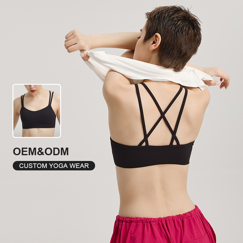 OEM&ODM Services Cross Back Activewear Pilates Bra Women Running Sport Bra Top