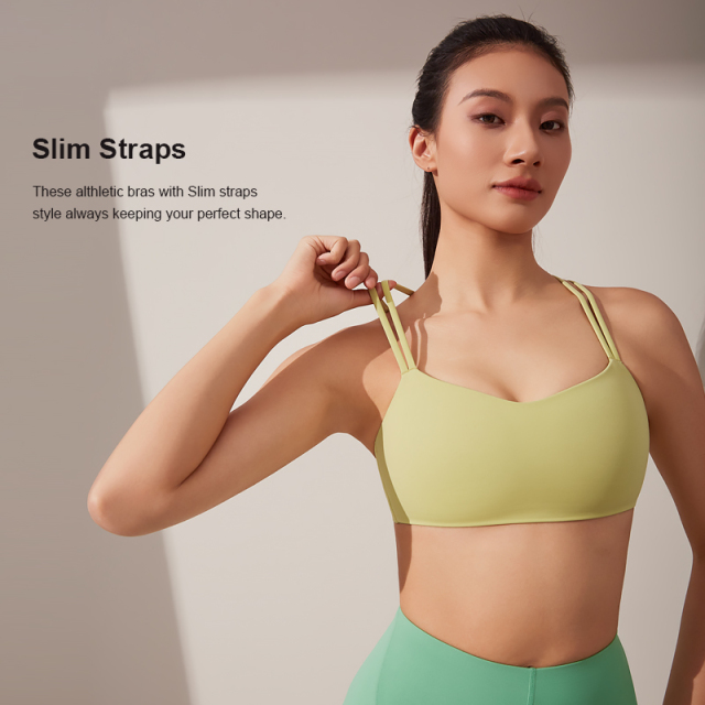 OEM&ODM Services Cross Back Activewear Pilates Bra Women Running Sport Bra Top