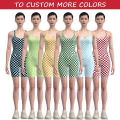 Women's  Printed Backless Spaghetti Strap Romper