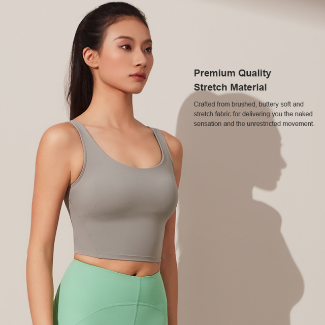 Bella Custom Low Neck Sports Tank – High Elasticity, Minimalist Comfort