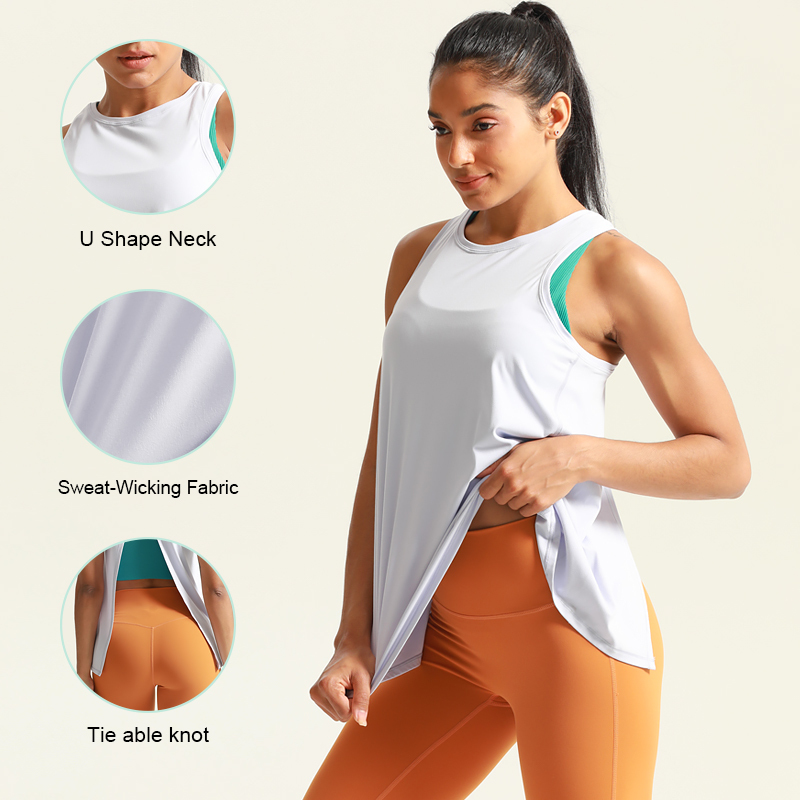 Ladies' Back-Slit Knottable Quick-Dry Tank Top