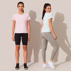 Women's high elastic simple short sleeve