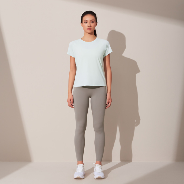 Women's high elastic simple short sleeve