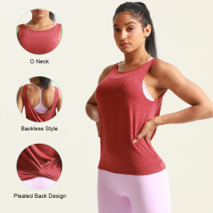 Women's Summer Backless Yoga Shirts Open Back Tank Tops