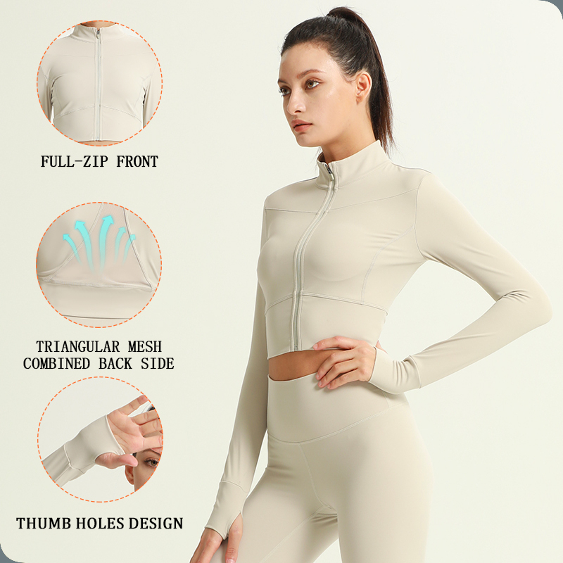 Slim-fit Long-sleeve Jacket Activewar Running Outdoor Quick Dry Soft Breathable
