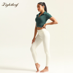 Women's V Neck Short Sleeve Slim Fit Crop Top