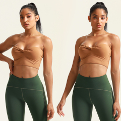 Women's Strapless Tube Top Sports Bra & Leggings Set