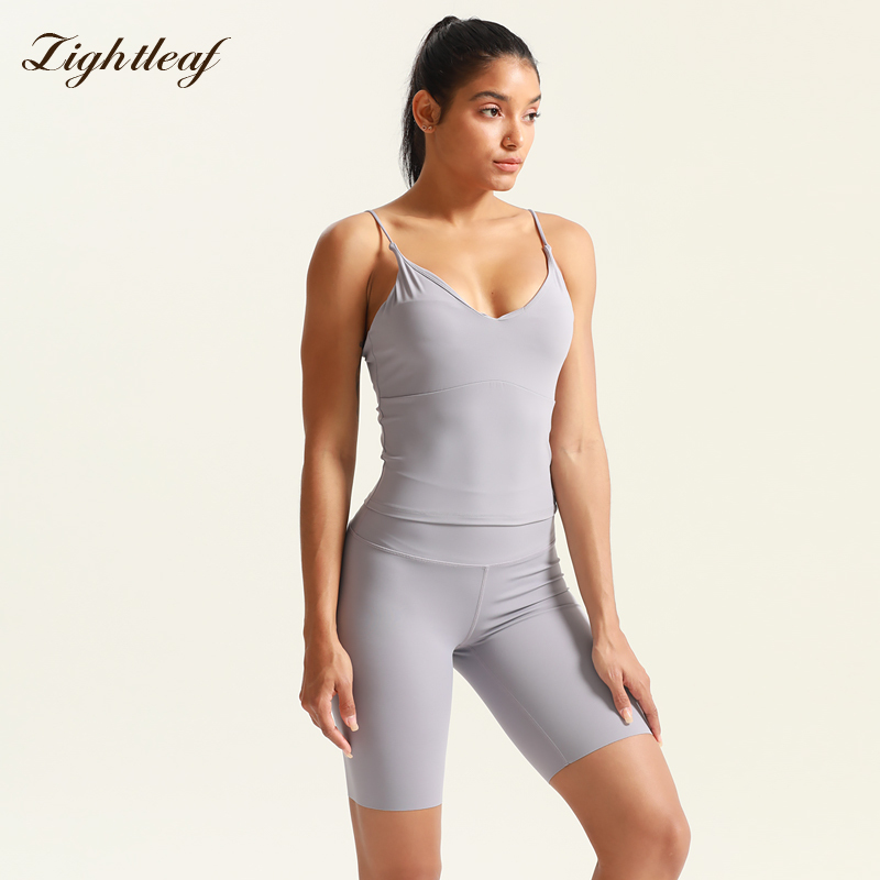 Women's V Neck Spaghetti Strap Tank Tops & Shorts Set