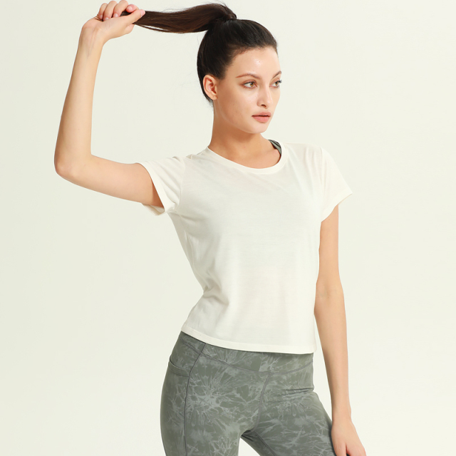 Women's Breathable Quickly Dry Running Gym Fitness Short Sleeve Sport T-Shirt