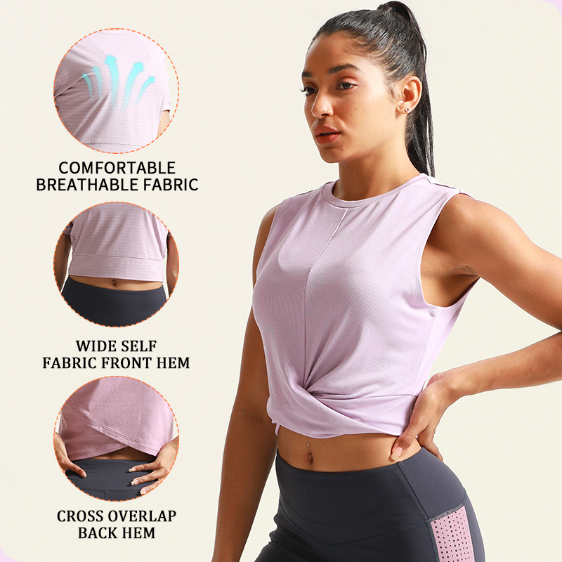 Women's open-back knotted quick-drying Tank Top