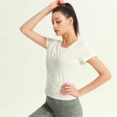 Women's Breathable Quickly Dry Running Gym Fitness Short Sleeve Sport T-Shirt