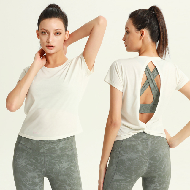 Women's Breathable Quickly Dry Running Gym Fitness Short Sleeve Sport T-Shirt