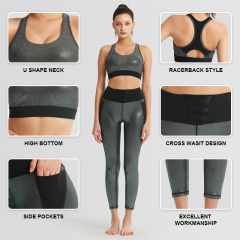 Laser Digital Print Bra+Legging Sets Gym Yoga Customized Women's Sports Wear