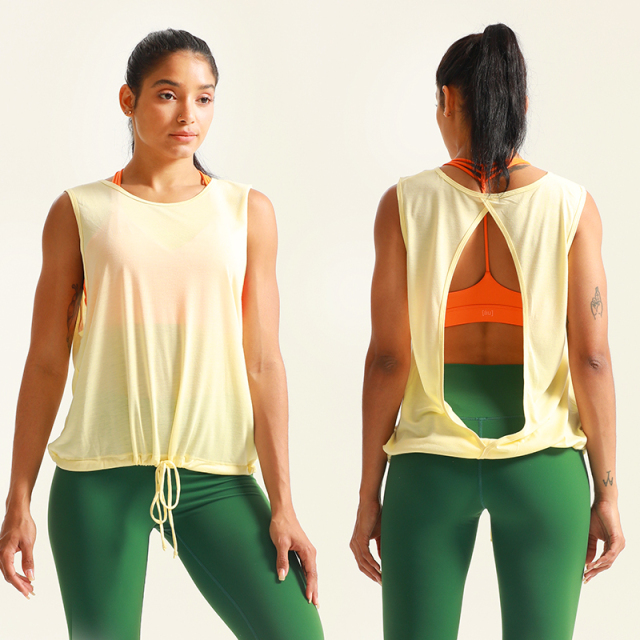 Women's open-back knotted quick-drying Tank Top