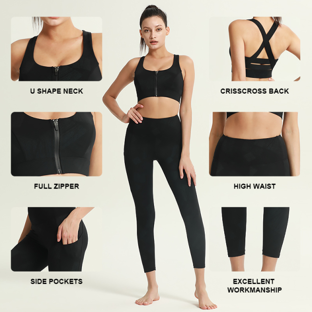 Customized Laser Digital Print Gym Yoga Sets