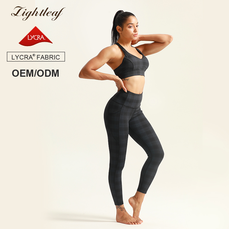Customized Laser Digital Print Bra+Legging Sets Gym Yoga Activewear