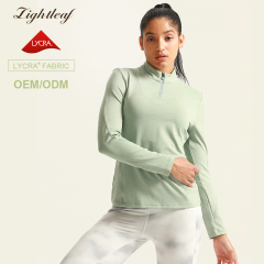 Custom Women's Lightweight 1/4 Zip Long Sleeve Sports Shirts