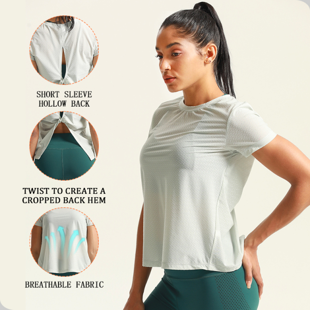 Women's Gym Fitness Short Sleeve Sport T-Shirt