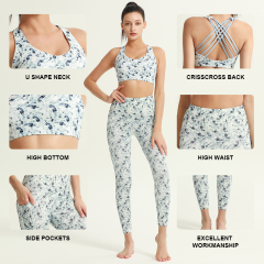 Customized Women's Sports Wear Printed Gym Yoga Sets