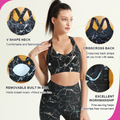 Women's Print Breathable Design Yoga Bra Set