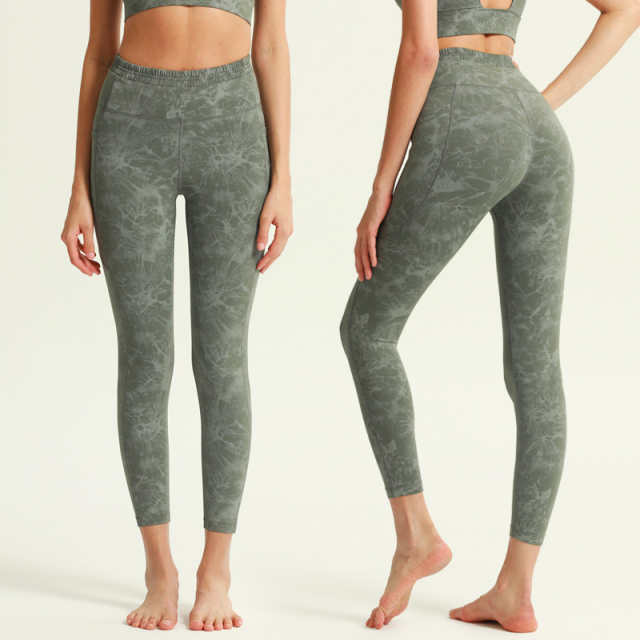 Women Print Breathable Bra & Legging Yoga Fitness Set