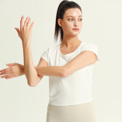 Women's Breathable Running Gym Fitness Short Sleeve Mesh Fabric Sport T-Shirt