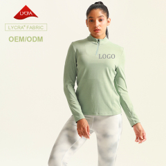 Custom Women's Lightweight 1/4 Zip Long Sleeve Sports Shirts