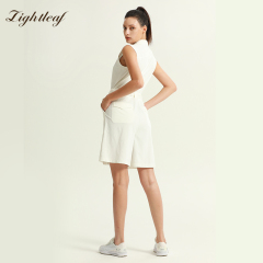 Women's Breathable Zippered Collar Belt Jumpsuit