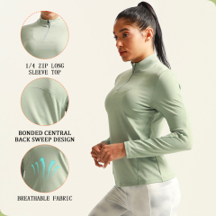 Custom Women's Lightweight 1/4 Zip Long Sleeve Sports Shirts