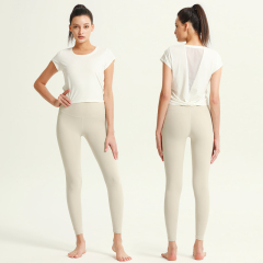 Women's Breathable Running Gym Fitness Short Sleeve Mesh Fabric Sport T-Shirt