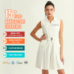 Women's Breathable Zippered Collar Belt Jumpsuit