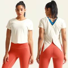 Women's Running Gym Fitness Short Sleeve Sport T-Shirt