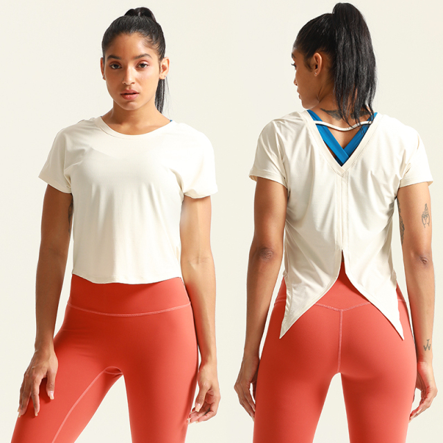 Women's Running Gym Fitness Short Sleeve Sport T-Shirt