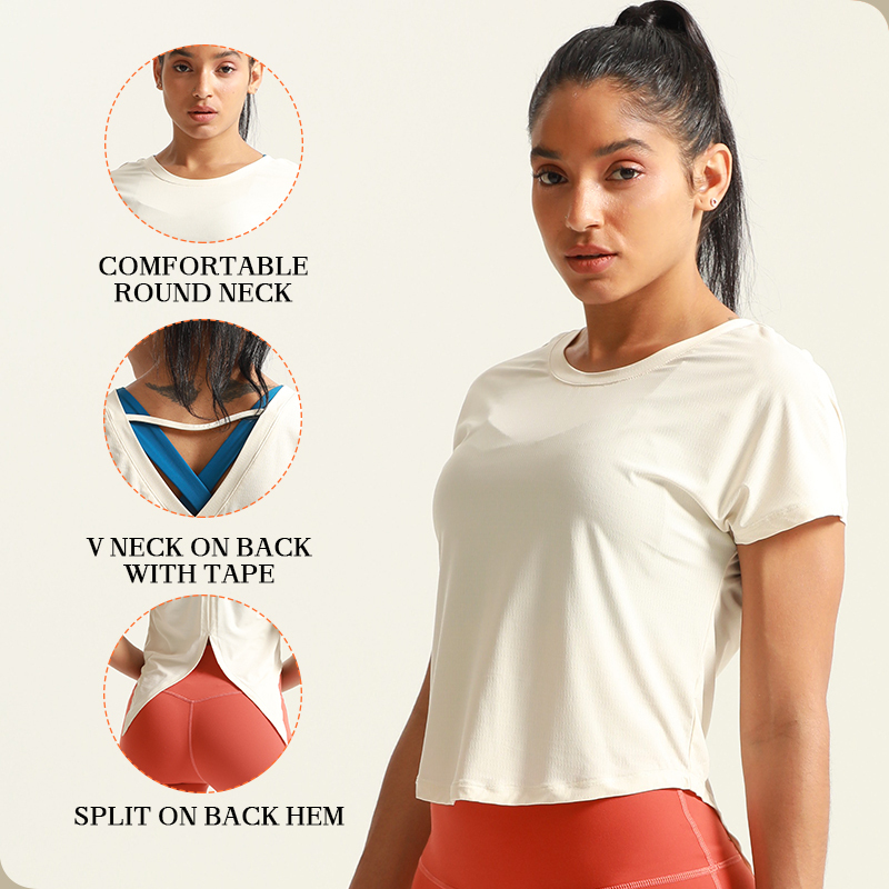 Women's Running Gym Fitness Short Sleeve Sport T-Shirt
