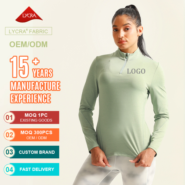 Custom Women's Lightweight 1/4 Zip Long Sleeve Sports Shirts