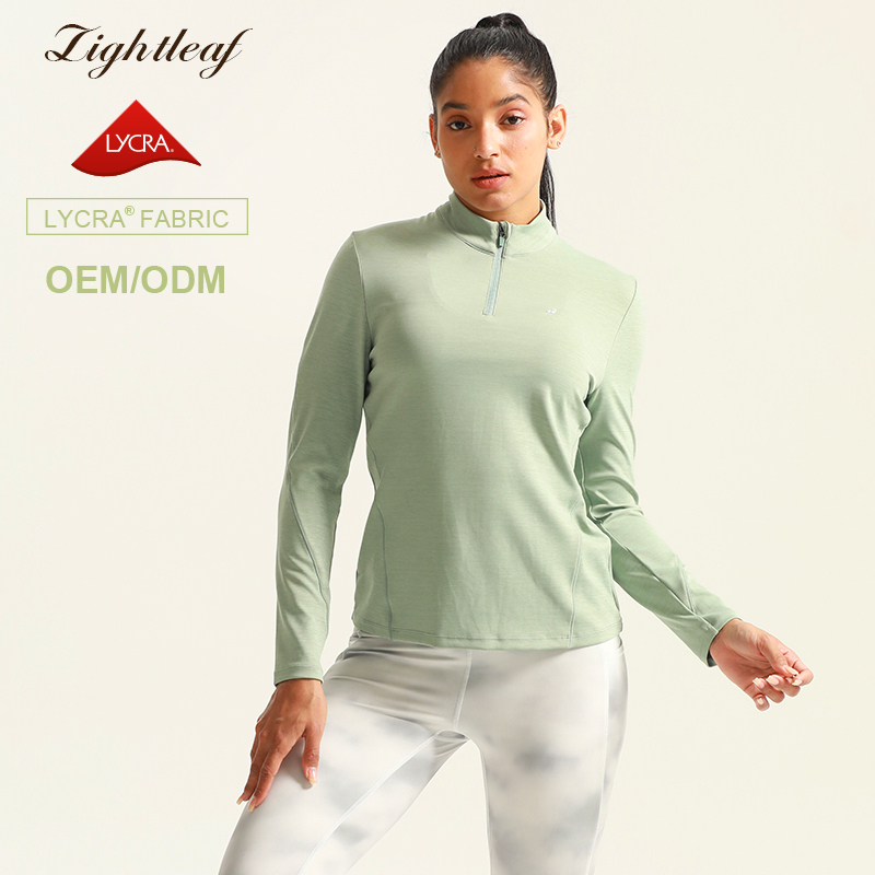 Custom Women's Lightweight 1/4 Zip Long Sleeve Sports Shirts